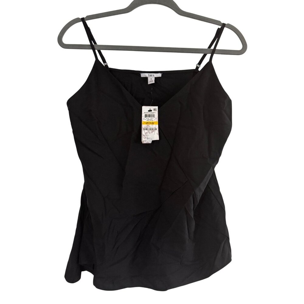 Bar III Womens Black Sleeveless Camisole Top With Spaghetti Straps M